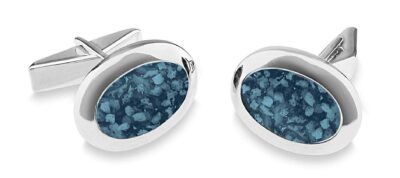 G. Seller memorial product: KS67 - Mens Oval Cremated Remains Cufflinks photo