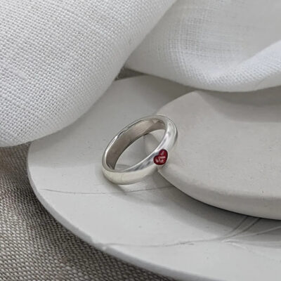 G. Seller memorial product: KS46 - Memorial Inlaid Heart Court Ring photo
