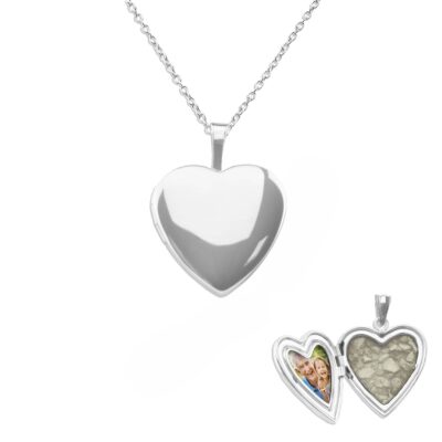 G. Seller memorial product: KS52 - Heart Shaped Silver Locket photo
