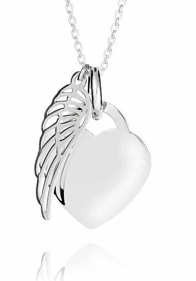 G. Seller memorial product: KS07 - Heart Necklace with Angel Wing Charm photo