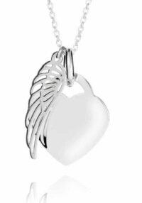 A photo of the KS07 - Heart Necklace with Angel Wing Charm Memorial from G. Seller