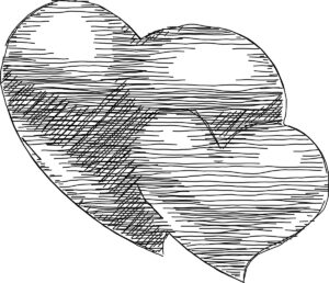 Two hearts graphic