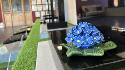 Ceramic Flowers banner background photograph